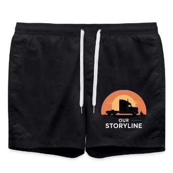 TRUCK DRIVER, NOTRE HISTOIRE - Short de bain - noir - Devant - AI Model Male 185 light (185cm)