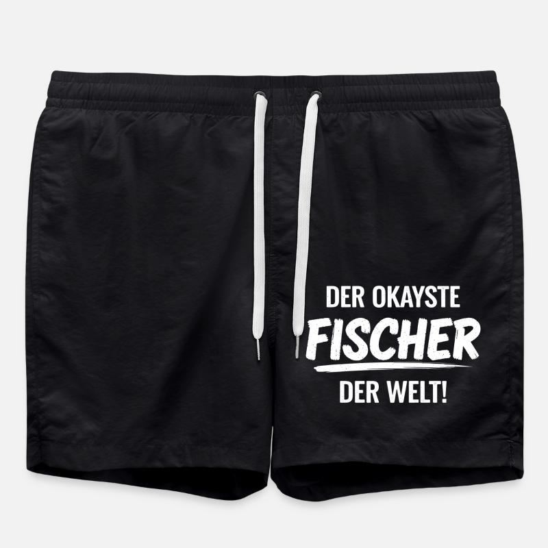 Fischer Angler Spruch Geschenkidee - Short de bain - noir
