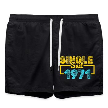 Single 1971 - Badeshorts - Schwarz - Vorne - AI Model Male 185 light (185cm)