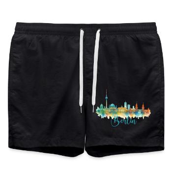 Horizon de Berlin - Short de bain - noir - Devant - AI Model Male 185 light (185cm)
