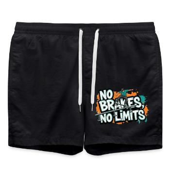 Pas de freins, pas de limites Skater urbain Street Fashion - Short de bain - noir - Devant - AI Model Male 185 light (185cm)