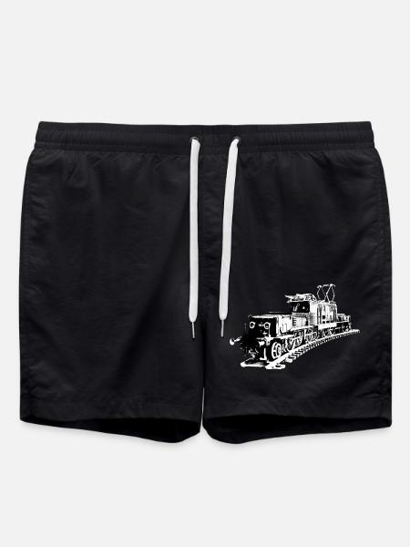 Lokomotive "Krokodil" - Badeshorts - Schwarz