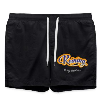 Reining is my passion - Badeshorts - Schwarz - Vorne - AI Model Male 185 light (185cm)