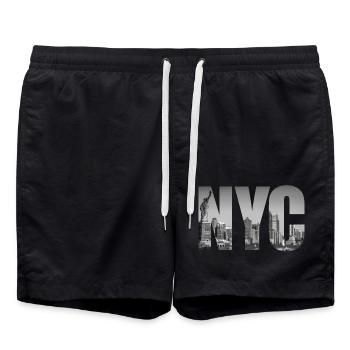 NEW YORK Design T-Shirt NYC Tendance Élégante - Short de bain - noir - Devant - AI Model Male 185 light (185cm)