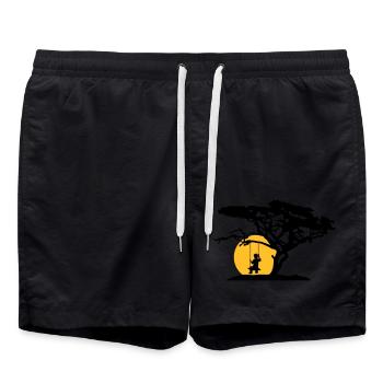 soleil silhouette arbre afrique savane trauri solitaire - Short de bain - noir - Devant - AI Model Male 185 light (185cm)