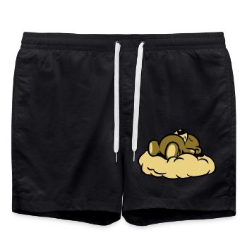 Dream Teddy bear sleeping cloud - Swim Trunks - black - Front - AI Model Male 185 light (185cm)