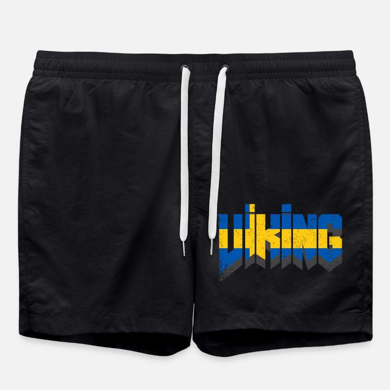 Vikings - Swedish flag - Swim Trunks - black