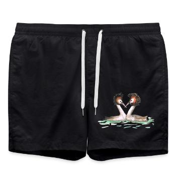 Deux grèbes - Short de bain - noir - Devant - AI Model Male 185 light (185cm)