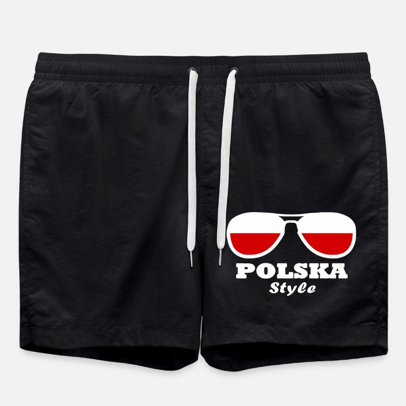 Polska Style - Flag - Swim Trunks - black