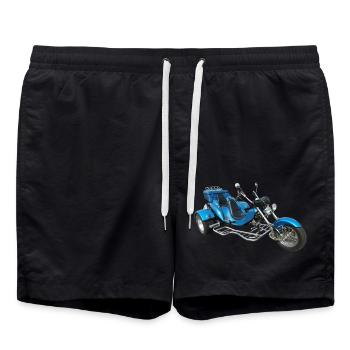 Bike Trike Chopper Motorcycle - Swim Trunks - black - Front - AI Model Male 185 light (185cm)
