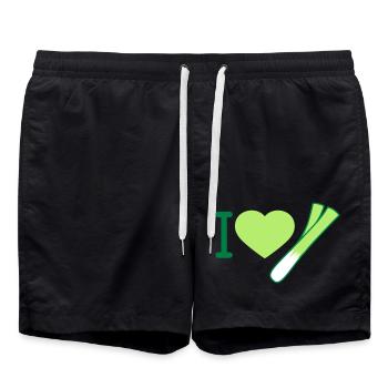 I Love Lauch - Badeshorts - Schwarz - Vorne - AI Model Male 185 light (185cm)
