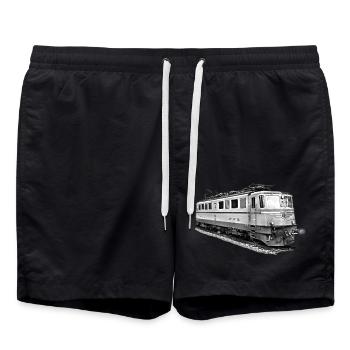 Lokomotive_Schweiz - Short de bain - noir - Devant - AI Model Male 185 light (185cm)