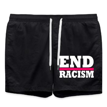 End Racism - Short de bain - noir - Devant - AI Model Male 185 light (185cm)