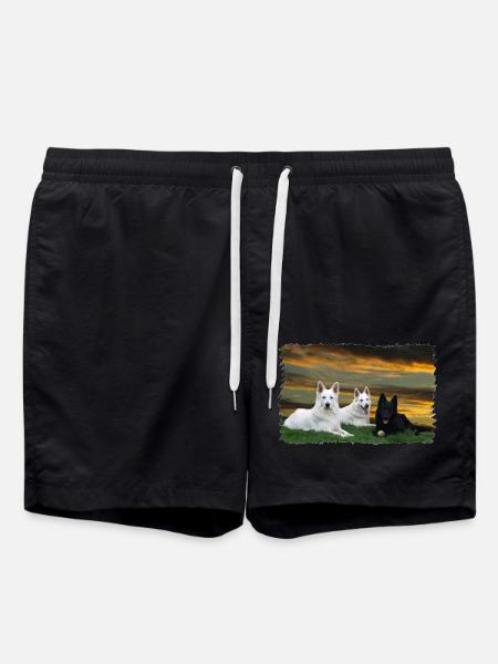 Black & White - Swim Trunks - black
