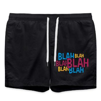 Comic Blah Bunt - Badeshorts - Schwarz - Vorne - AI Model Male 185 light (185cm)