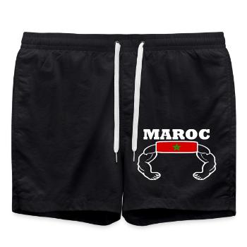 Maroc - Short de bain - noir - Devant - AI Model Male 185 light (185cm)