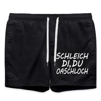 schleich di du oaschloch - Badeshorts - Schwarz - Vorne - AI Model Male 185 light (185cm)