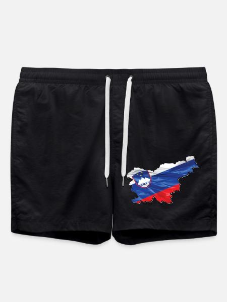 Slowenien Flagge in der Slowenien Landkarte - Badeshorts - Schwarz