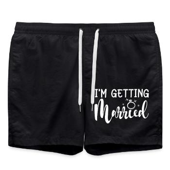 Ich bin immer verheiratet - Bachelorette Party Geschenk - Badeshorts - Schwarz - Vorne - AI Model Male 185 light (185cm)