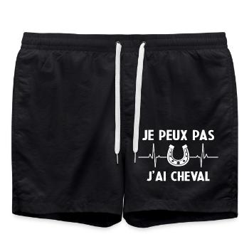 Je Peux Pas J'Ai Cheval Original Pour Cavalières - Short de bain - noir - Devant - AI Model Male 185 light (185cm)