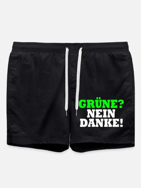 Grüne Nein Danke - Badeshorts - Schwarz