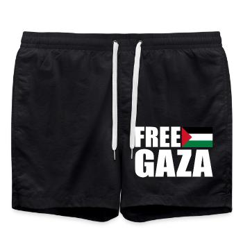 Free gaza - Short de bain - noir - Devant - AI Model Male 185 light (185cm)