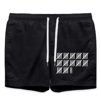 62 Geburtstag Strichliste - 62 Jahre alt - Badeshorts - Schwarz - Vorne - AI Model Male 185 light (185cm)
