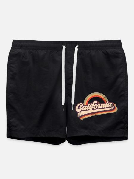 California 80s Retro - Swim Trunks - black