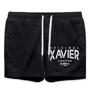 Xavier Personalisierter T-Shirt-Name Xavier - Badeshorts - Schwarz - Vorne - AI Model Male 185 light (185cm)
