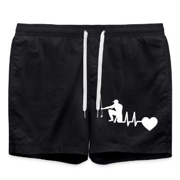 Golf Golfschläger Golfball Puls Golfer Herzschlag - Badeshorts - Schwarz - Vorne - AI Model Male 185 light (185cm)