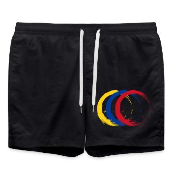 Drapeau Colombie - Short de bain - noir - Devant - AI Model Male 185 light (185cm)