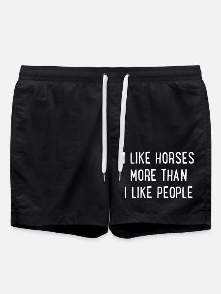 Pferde - Badeshorts - Schwarz