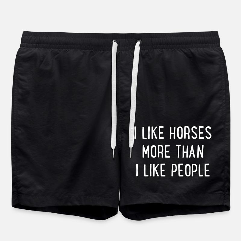 Horses - Swim Trunks - black