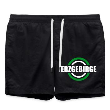 wir sind Erzgebirger - Badeshorts - Schwarz - Vorne - AI Model Male 185 light (185cm)