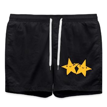 2 paires d’astérisques - Short de bain - noir - Devant - AI Model Male 185 light (185cm)