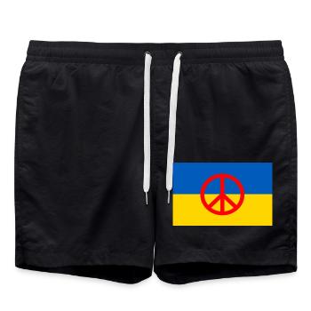 Ukraine - Badeshorts - Schwarz - Vorne - AI Model Male 185 light (185cm)