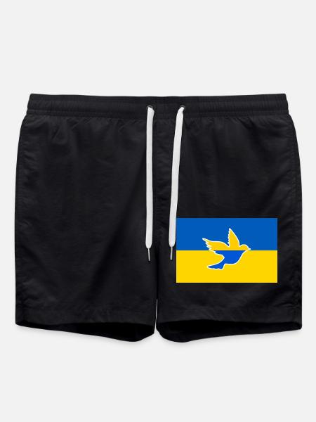 Ukraine peace dove - Swim Trunks - black