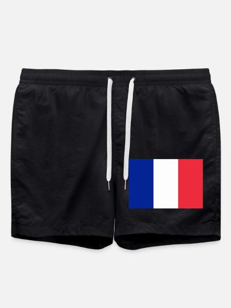 Drapeau français / French flag - Short de bain - noir