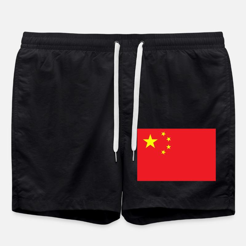 Drapeau Chine / China flag - Short de bain - noir