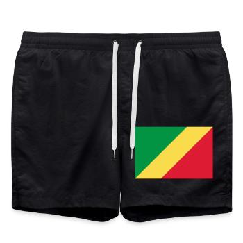 Drapeau Congo / Congo flag - Short de bain - noir - Devant - AI Model Male 185 light (185cm)
