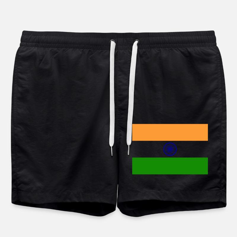 Drapeau Inde / Indian flag - Short de bain - noir