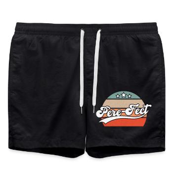 Père-fect idée cadeau papa fête des pères humour - Short de bain - noir - Devant - AI Model Male 185 light (185cm)