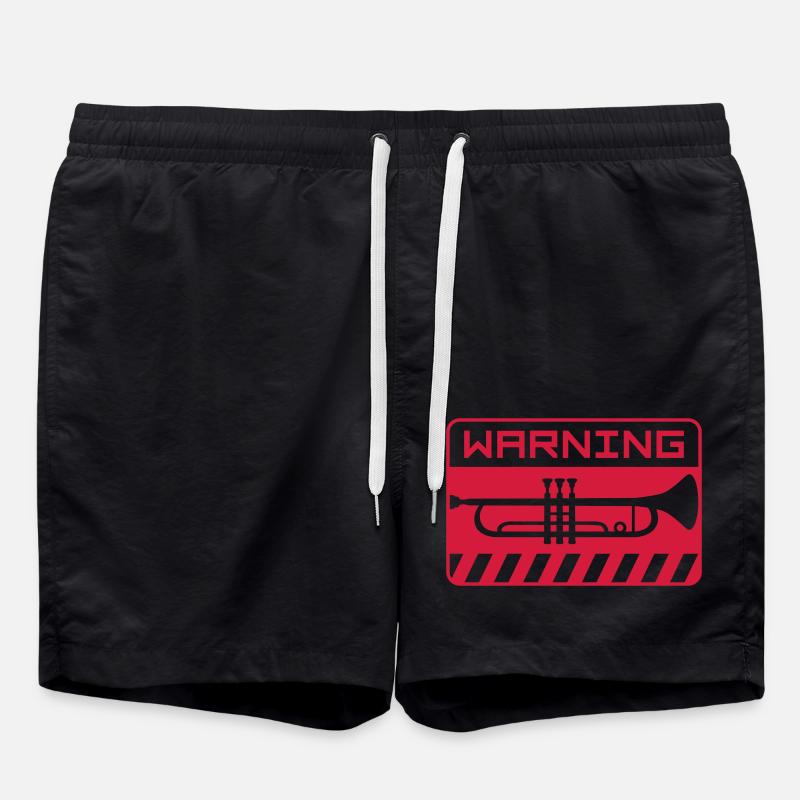 Caution Trumpet Shield - Swim Trunks - black