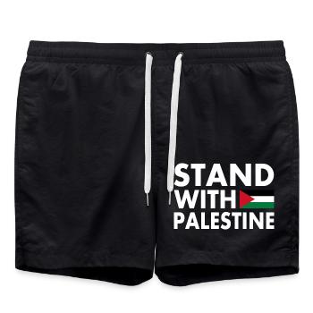 Palestine - Short de bain - noir - Devant - AI Model Male 185 light (185cm)