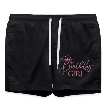Geburtstagskind Coole Geburtstagsparty für Kinder Mädchen - Badeshorts - Schwarz - Vorne - AI Model Male 185 light (185cm)