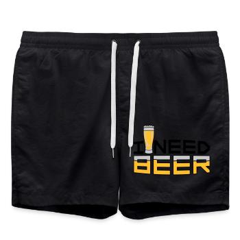J’ai besoin de bière - Short de bain - noir - Devant - AI Model Male 185 light (185cm)