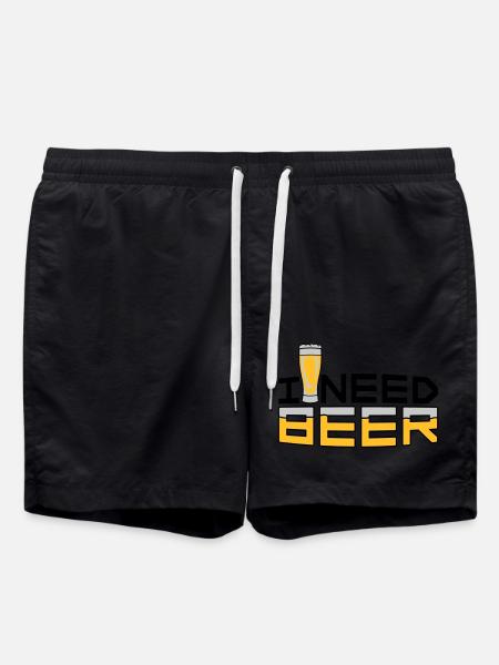 I Need Beer - Swim Trunks - black