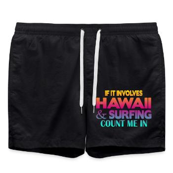 Surf à Hawaï - Short de bain - noir - Devant - AI Model Male 185 light (185cm)