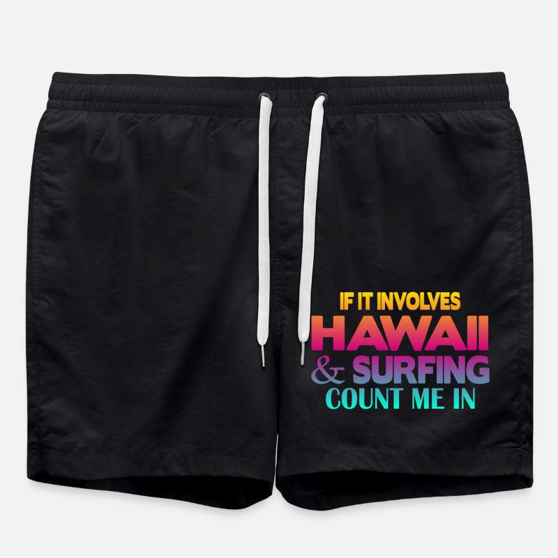 Hawaii Surfing - Swim Trunks - black