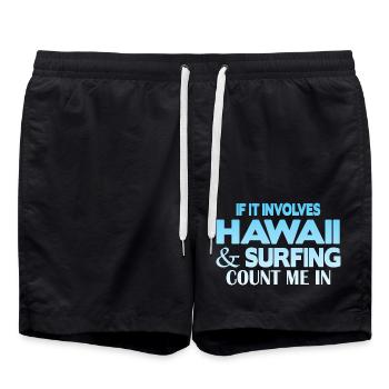 Hawaii Surfing - Badeshorts - Schwarz - Vorne - AI Model Male 185 light (185cm)